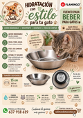 Cuenco para Gatos de Acero Inoxidable con Desnivel Ergonómico – Flamingo