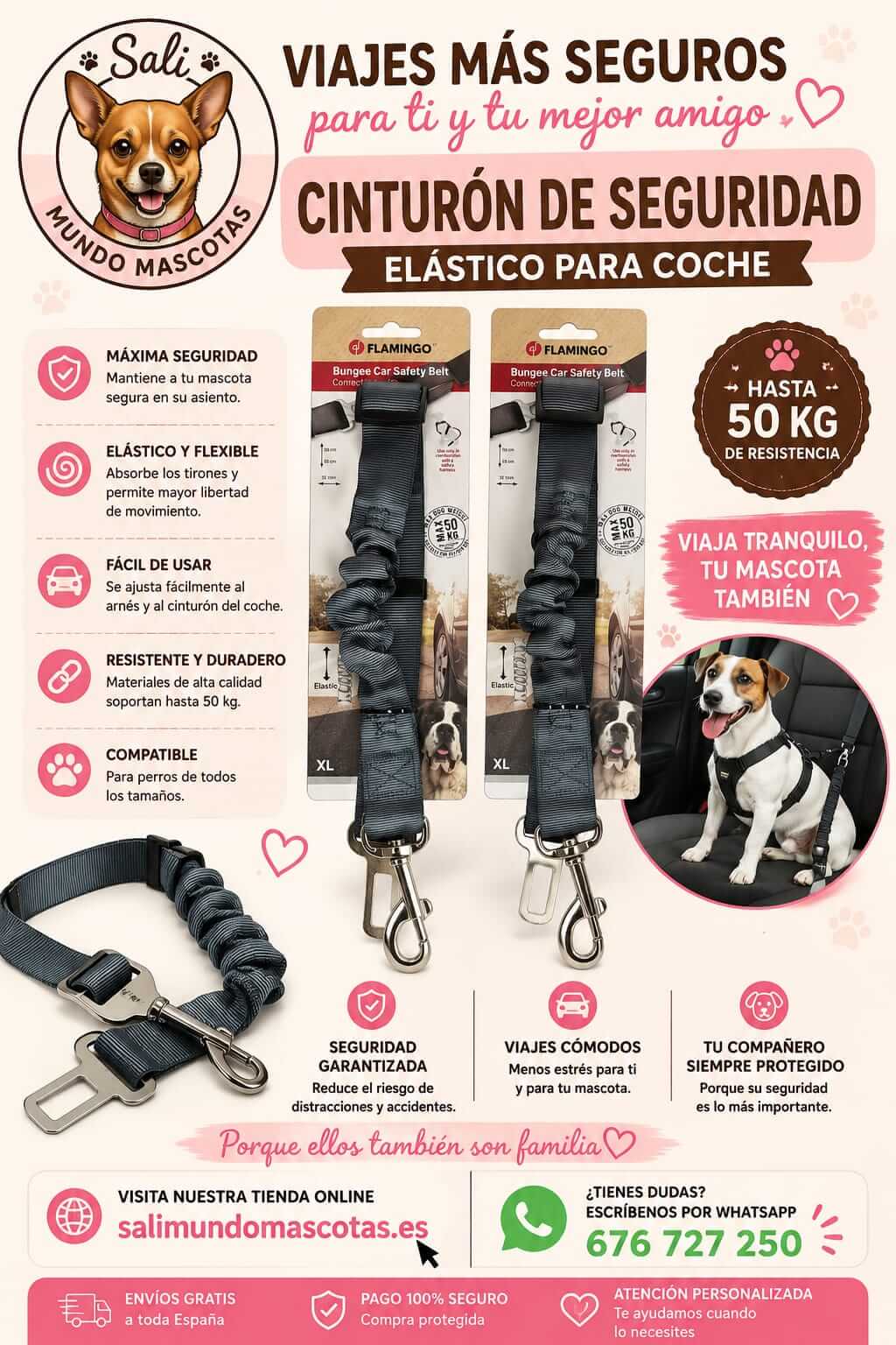 Cinturón de Seguridad Flamingo para Perros
Cinturón Elástico para Perros hasta 50 kg
Cinturón de Seguridad para Perros en Coche
Cinturón para Viajar con Perros Flamingo
Cinturón de Seguridad para Mascotas
Correa Elástica de Seguridad para Perros
Cinturón Flamingo para Perros hasta 50 kg
Accesorio de Seguridad para Perros en Coche
Cinturón para Perros para Viajes en Vehículo
Cinturón de Seguridad Canino Flamingo