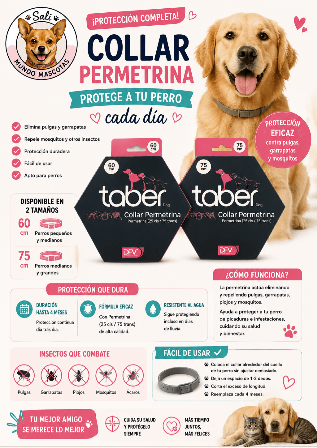 Collar Antiparasitario TaberDog con Permetrina
Collar Antipulgas para Perros TaberDog
Collar Antigarrapatas para Perros TaberDog
Collar para Perros contra Pulgas y Garrapatas
Collar Antiparasitario para Perros con Permetrina
Collar Repelente de Mosquitos para Perros
TaberDog Collar Antiparasitario para Perros
Collar Insecticida TaberDog con Permetrina
Collar para Perros contra Pulgas Garrapatas y Mosquitos
Collar Antiparasitario TaberDog Protección 4 Meses