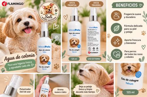 Agua de Colonia para Perros IdemPets Aroma Talco | Fragancia Suave y Duradera