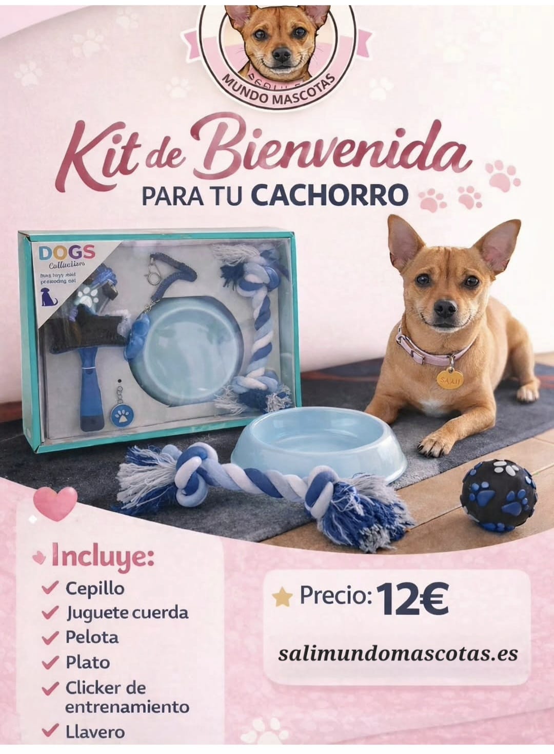 Kit de Bienvenida para Cachorros Sali
Pack de 6 Accesorios para Cachorros
Kit Completo para Nuevo Cachorro
Kit de Accesorios para Cachorros
Pack de Bienvenida para Perros Cachorros
Kit Sali para Cachorros de 6 Piezas
Accesorios Esenciales para Cachorros
Kit para Recibir un Cachorro en Casa
Pack de Accesorios para Nuevo Cachorro
Regalo para Cachorros Kit de 6 Piezas Sali
