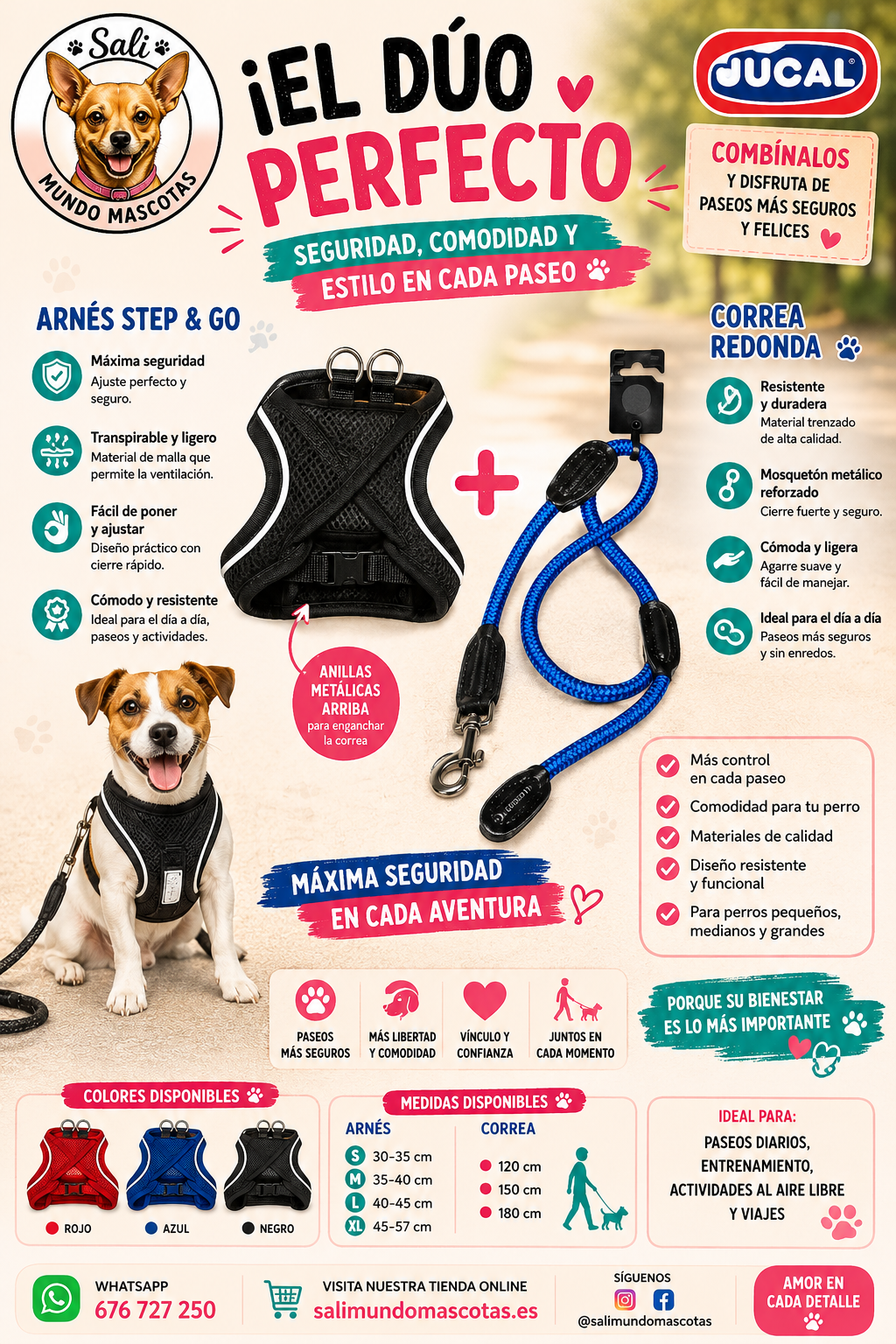 Pack Arnés Flamingo Step & Go + Correa JUCAL
Arnés Flamingo Step & Go para Perros con Correa
Pack Arnés y Correa para Perros
Arnés Flamingo para Perros + Correa JUCAL
Conjunto de Arnés y Correa para Pasear Perros
Pack de Paseo para Perros Flamingo y JUCAL
Arnés Step & Go con Correa Redonda JUCAL
Pack de Accesorios para Paseos con Perros
Arnés y Correa para Perros Flamingo JUCAL
Pack de Arnés y Correa para Perros Sali