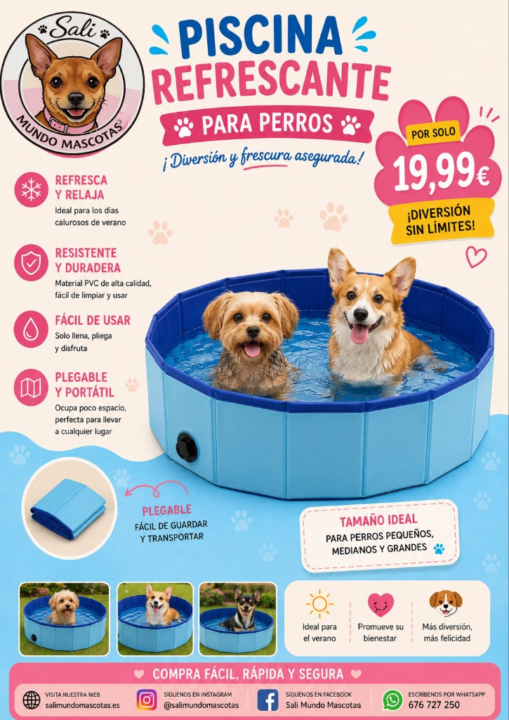 Piscina Refrescante para Perros Sali - Diversión y Frescura de Verano 🐾💦