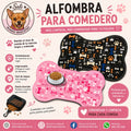 Alfombra Impermeable para Comedero y Bebedero Sali - Diseño Huellas y Huesitos 🐾🍽️pet_supplies