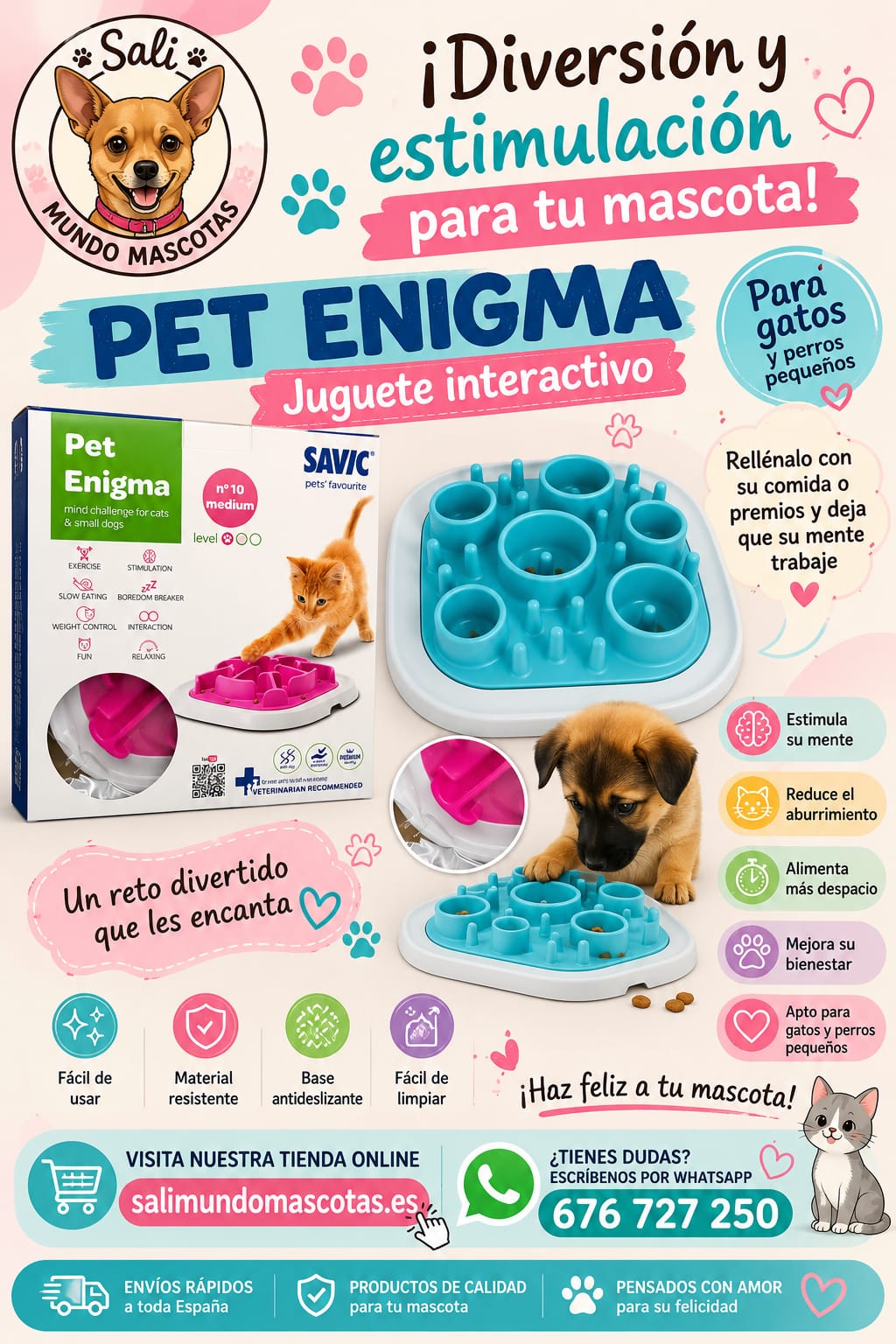 Savic Pet Enigma Interactive Toy for Cats and Small Dogs - Free Shipping