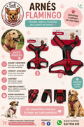Arnés Flamingo para Perro Acolchado Ajustable | Tallas S y XL | Color Rojo