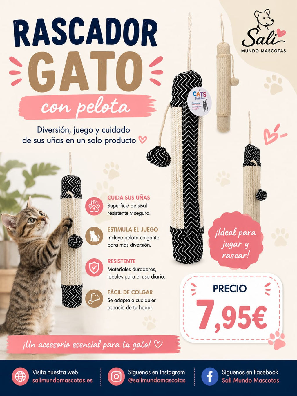 Rascador Colgante para Gatos Sali
Rascador para Gatos con Pelota de Juego
Rascador Interactivo para Gatos Sali
Rascador Colgante con Pelota para Gatos
Juguete y Rascador para Gatos
Rascador para Gatos de Interior con Pelota
Rascador de Gatos con Juguete Interactivo
Accesorio de Juego y Rascado para Gatos
Rascador Colgante Sali para Entretenimiento Felino
Rascador para Gatos con Pelota Interactiva