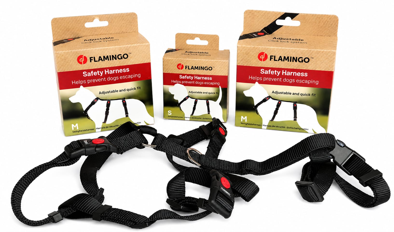Arnés Antiescape de 3 Puntos para Perros Sali - Marca Flamingo 🐕🛡️