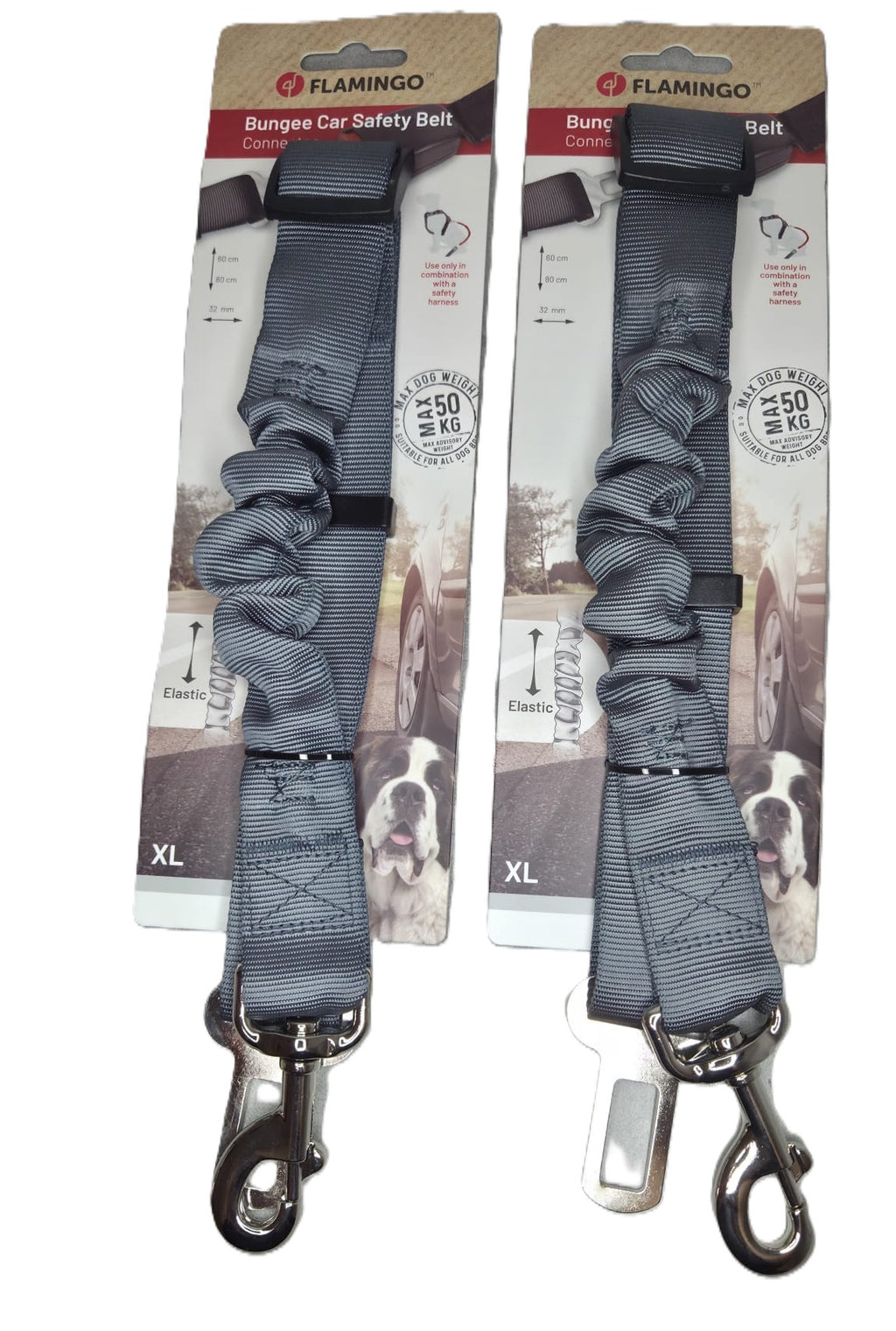 Cinturón de Seguridad Elástico para Perros Flamingo (Hasta 50kg) - Envío Gratis