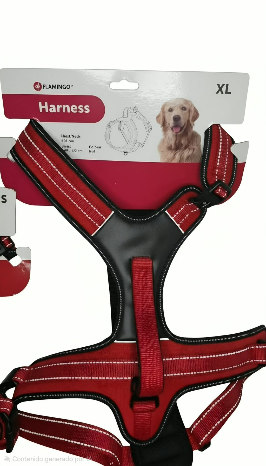 Arnés Flamingo para Perro Acolchado Ajustable | Tallas S y XL | Color Rojo