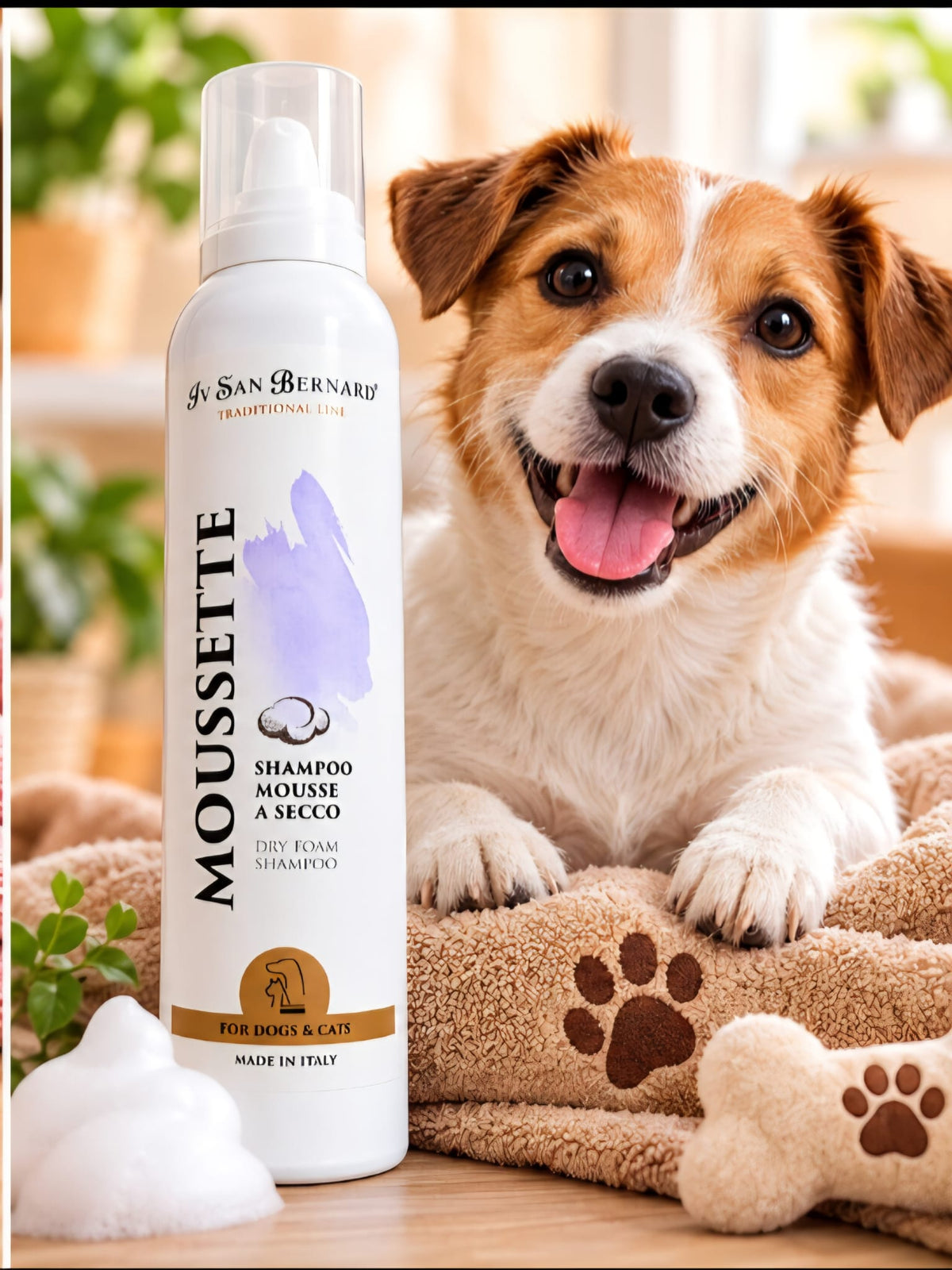 Iv San Bernard Moussette – Champú en Espuma en Seco para Perros y Gatos 250 ml