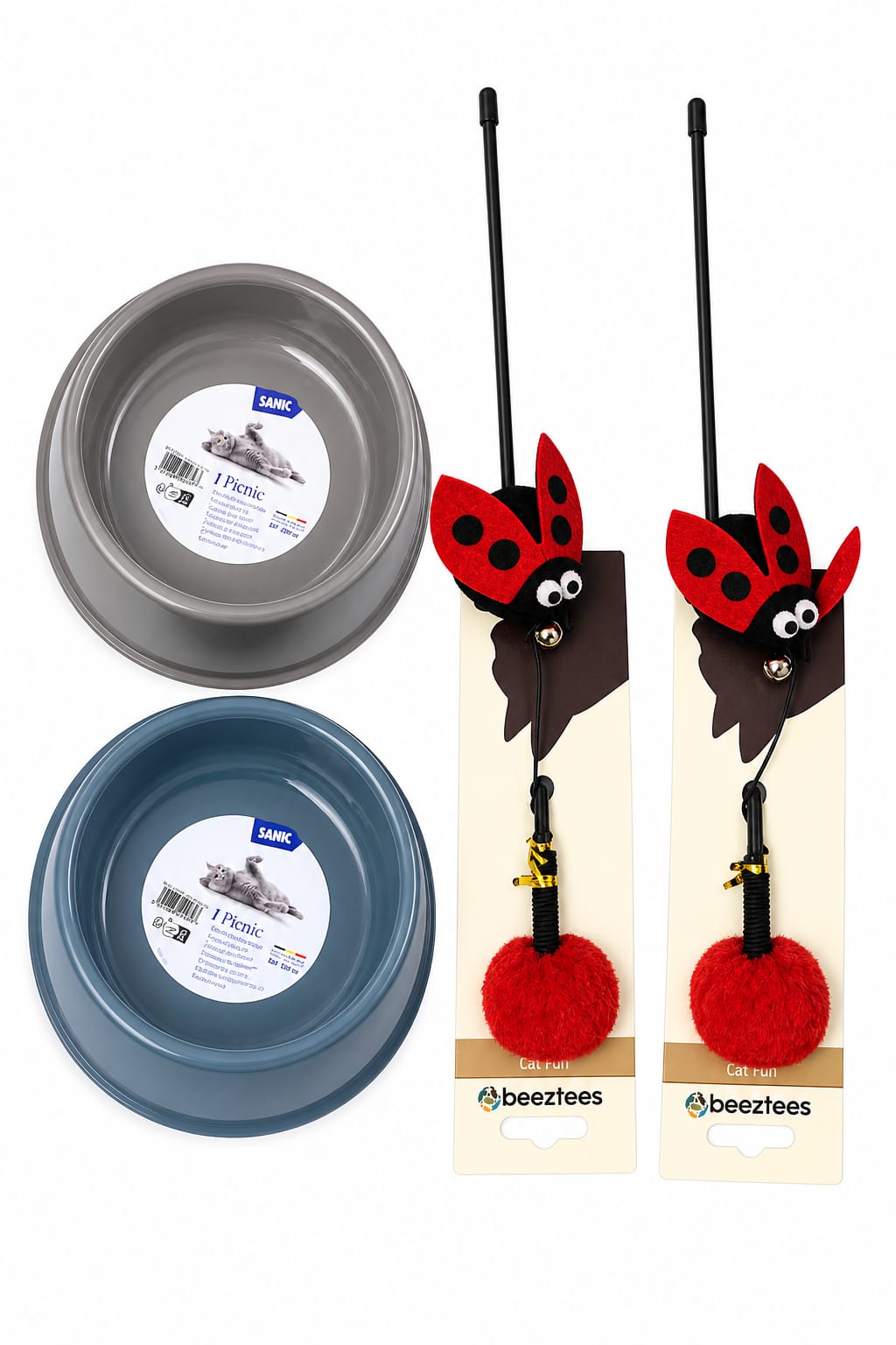 Varita de Juego para Gatos "Mariquita" + 🎁 REGALO Comedero