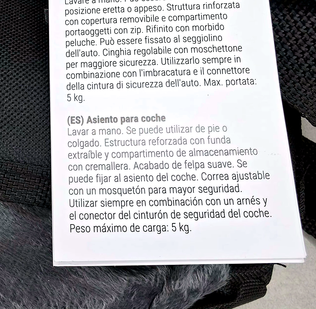 Asiento de Coche para Perros y Gatos – Máx. 5 kg | Seguro, Cómodo y Transpirable