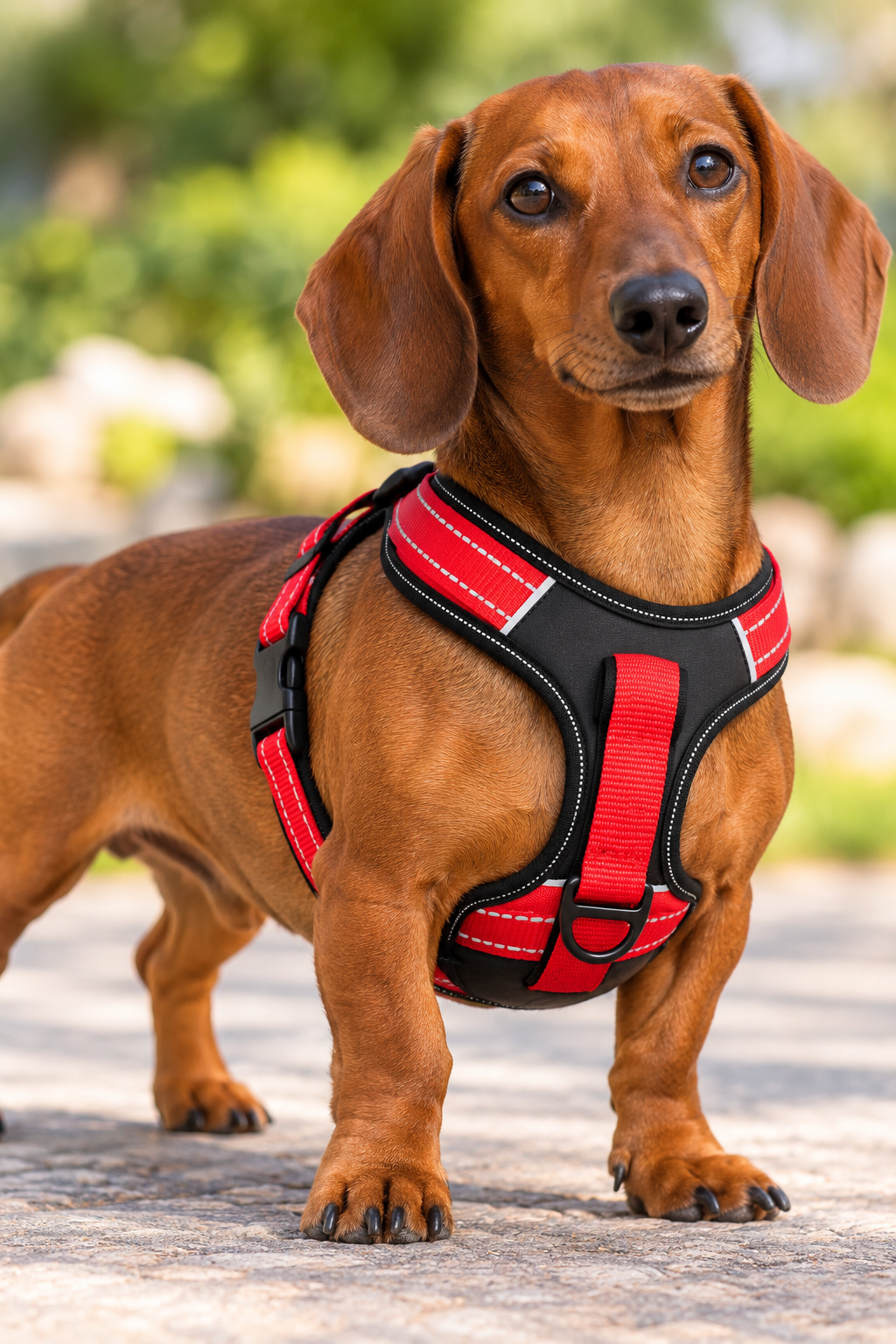 Arnés Flamingo para Perro Acolchado Ajustable | Tallas S y XL | Color Rojo