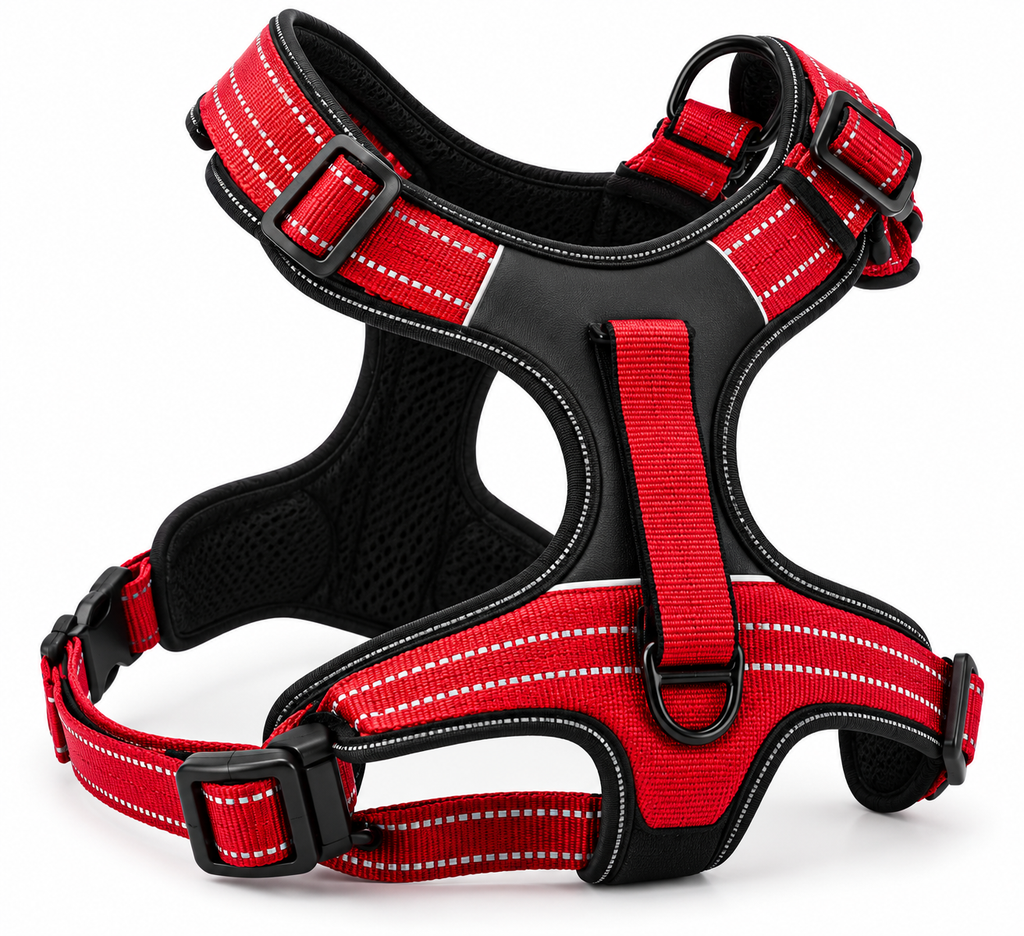 Arnés Flamingo para Perro Acolchado Ajustable | Tallas S y XL | Color Rojo